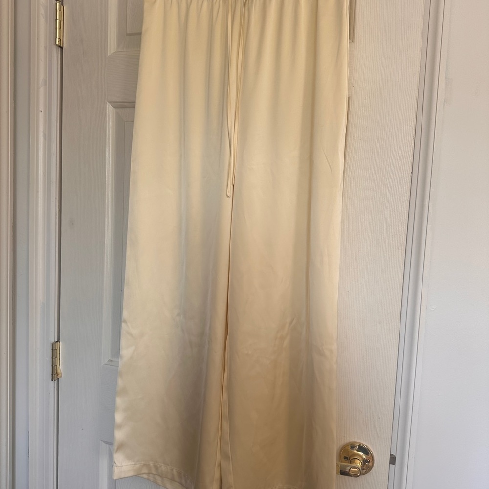 Butter Cream Yellow Satin Pants